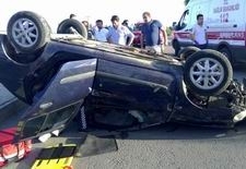 Edremit Çanakkale Karayolu Zeytinli Kavşağı’nda meydana gelen trafik kazasında takla