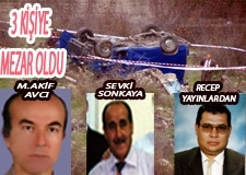 3 KİŞİ KAZA YERİNDE ÖLDÜ