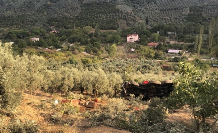 Bursa’nın Gemlik İlçesinde 100 Tonluk Vinç Zeytinliğe Yuvarlandı.
