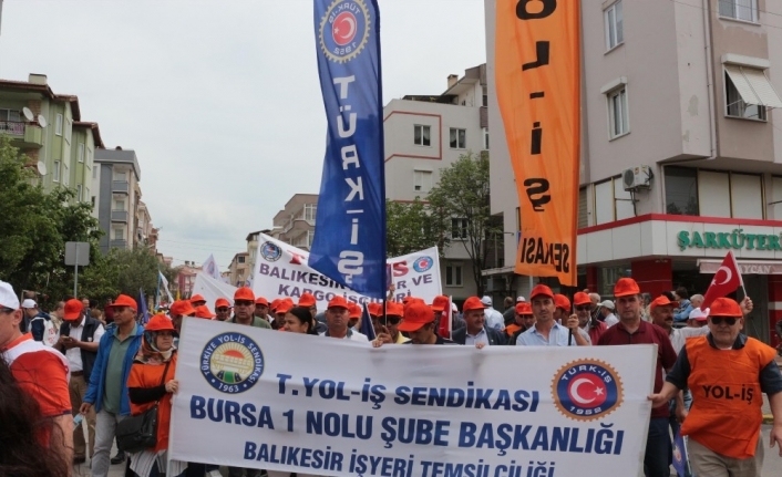 Balıkesir’de 1 Mayıs Emek ve Dayanışma Günü düzenlenen yürüyüşün ardından