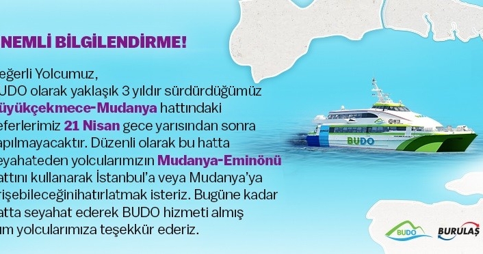 Bursa Büyükşehir Belediyesi’nin yaklaşık 3 yıldır karşılıklı olarak sürdürdüğü Mudanya-Büyükçekmece