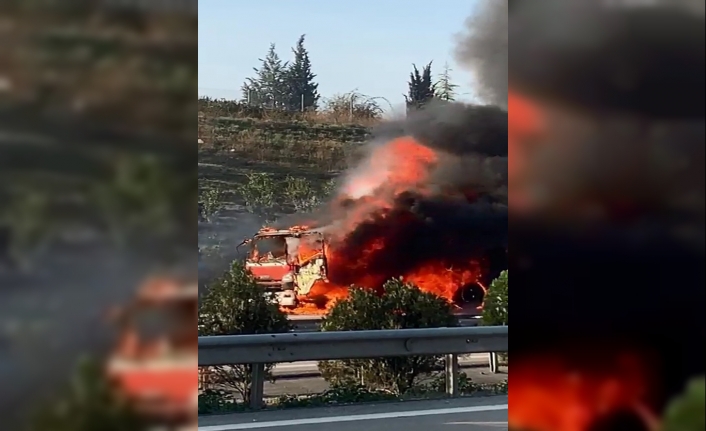  Bursa'da Otobanda Seyir Halinde Olan Bir Benzin Tankeri Alev