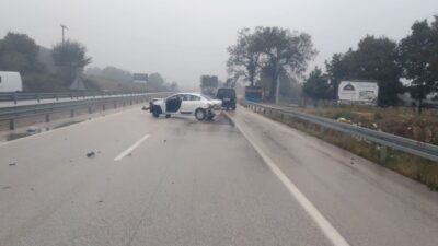 Yağan Yağmur Nedeniyle Kayganlaşan Bursa-ankara Kara Yolu Mezit 1 Bölgesi