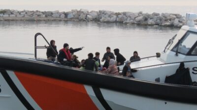 Çanakkale’nin Ayvacık İlçesi Sahilinden Yunanistan’ın Midilli Adasına Lastik Bot İle