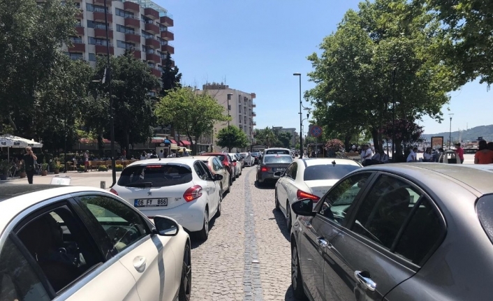 Çanakkale’de Ramazan bayramı tatiline çıkan vatandaşlar, dönüş yolunda uzun feribot