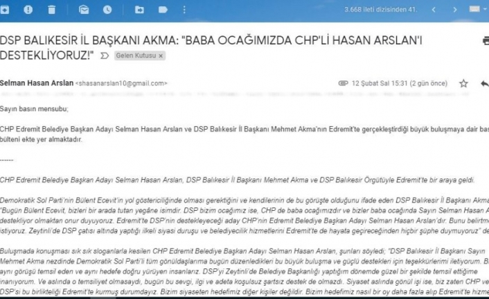 Balıkesir’in Edremit ilçesinde CHP Belediye Başkan adayı Selman Hasan Arslan’ın
