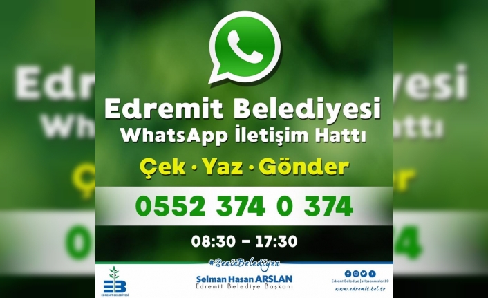 Balıkesir Büyükşehir Belediyesi’nden sonra Edremit Belediyesi tarafından kurulan WhatsApp İletişim