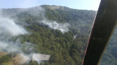 Balıkesir’in Edremit İlçesi Kazdağların’da Ormanlık Alanda Çikan Yangına Ekipler Havadan