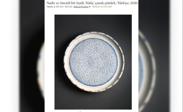 480 yılık İznik Çinisi tabak İngiltere’de yapılan müzayedede 4 milyon