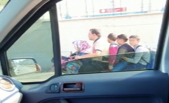  Bursa’da Bir Şahis, Okula Götürdüğü 3 Çocuğunu Kullandığı Motosikletin