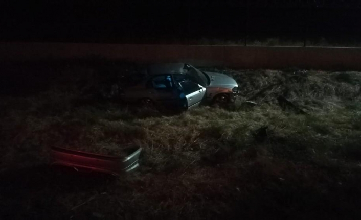  İzmir'in Çiğli İlçesinde Kontrolden Çikan Otomobilin Şarampole Uçması Sonucu