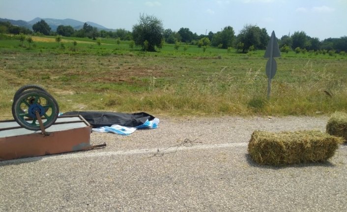  Otoyolda El Arabasıyla Saman Taşırken Hayatını Kaybetti
