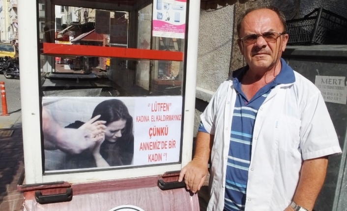  Ahmet Nedim Hergül, Simit Arabasına Yapıştırdığı Afişlerle Kadına Şiddete