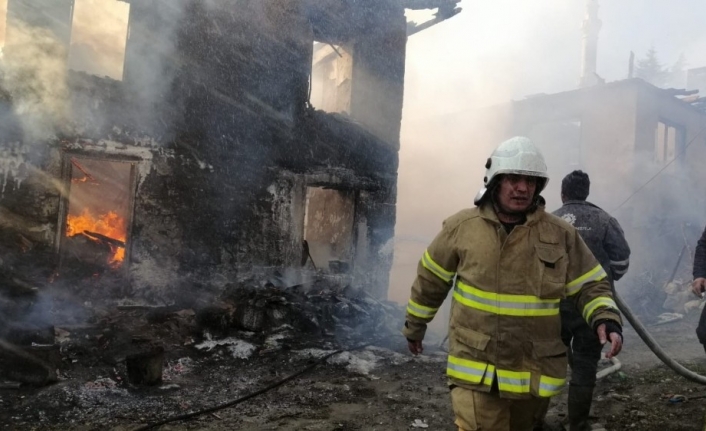 Balıkesir’in Sındırgı ilçesinde bir evde çıkan yangın, bitişik eve de