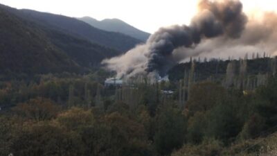  Bursa'nın Uludağ Eteklerinde Bulunan İçecek Fabrikasında Dün Gece Çikan